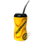 Yerba Mate temugg DRIVER Keramisk mugg Bilmugg Perfekt för bilresor Mate Te och kalla eller varma drycker Keramisk mugg Helglaserad 1,75 kg