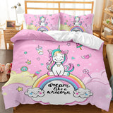 Sängkläder för tjejer, Unicorn, 2 örngott Sängkläder - barn Naty Shop Unicorn Pink (modell 1) 135×200 Cm