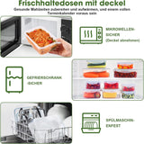 YASHE Matförvaringsburk med lock, 12-delad plastförvaringsburksats, BPA-fri, 100 % läckagesäker, stapelbar, klara matförvaringslådor Naty Shop