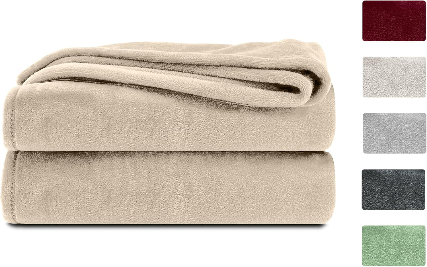 Komfortec fluffig filt, bekväm filt, fleecefilt, Oeko-Tex certifierad, supermjuk, 150X200 Cm, 260 G/M², beige Sängar och filtar Besuche den Komfortec-Store Beige 150 X 200 Cm