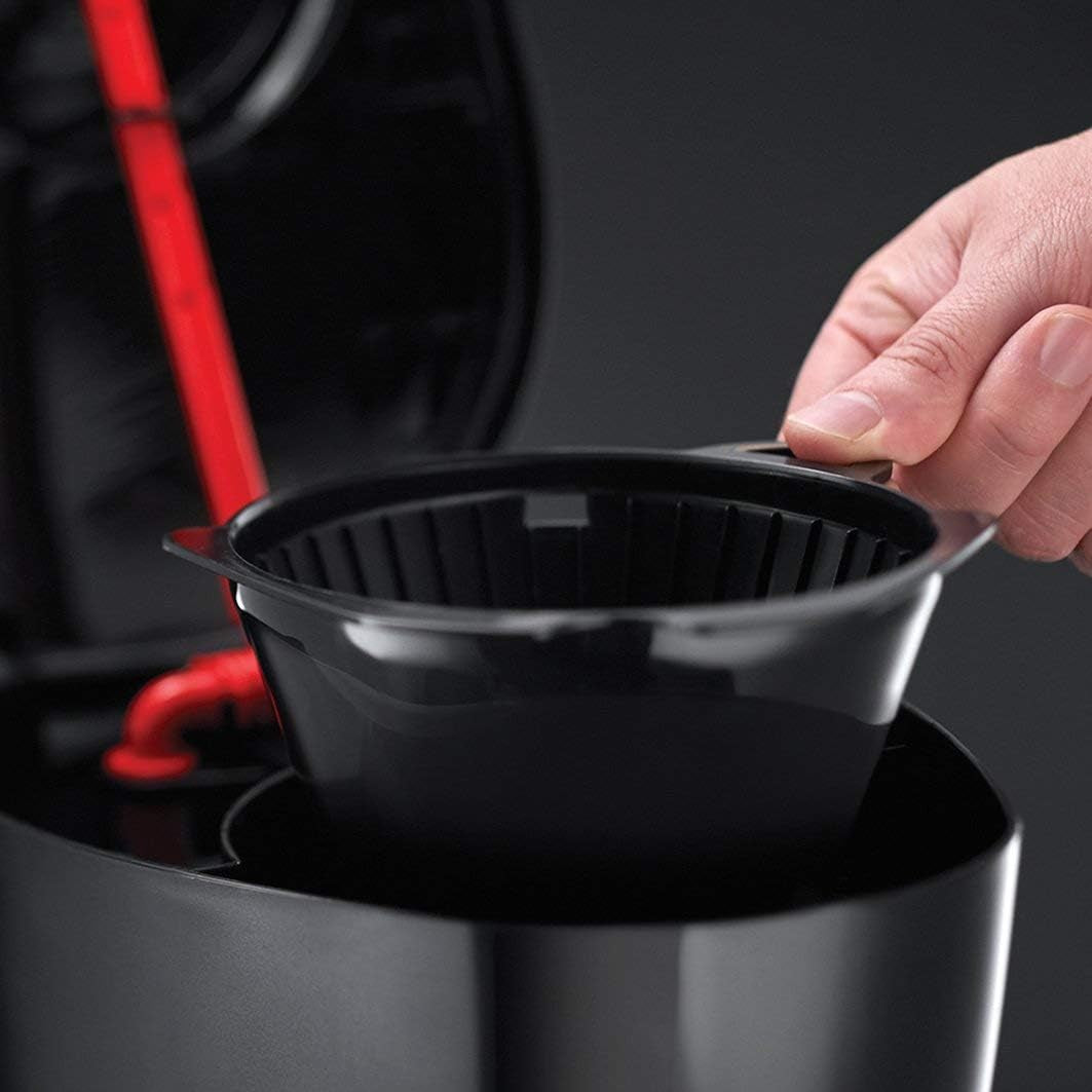 Russell Hobbs kaffebryggare [Digital timer, duschmunstycke för optimal extraktion och arom] Texturer+ (1 till 12 koppar, 1,25 l glaskaraff, värmeplatta, antidroppsystem) Filterkaffebryggare 22620-56
