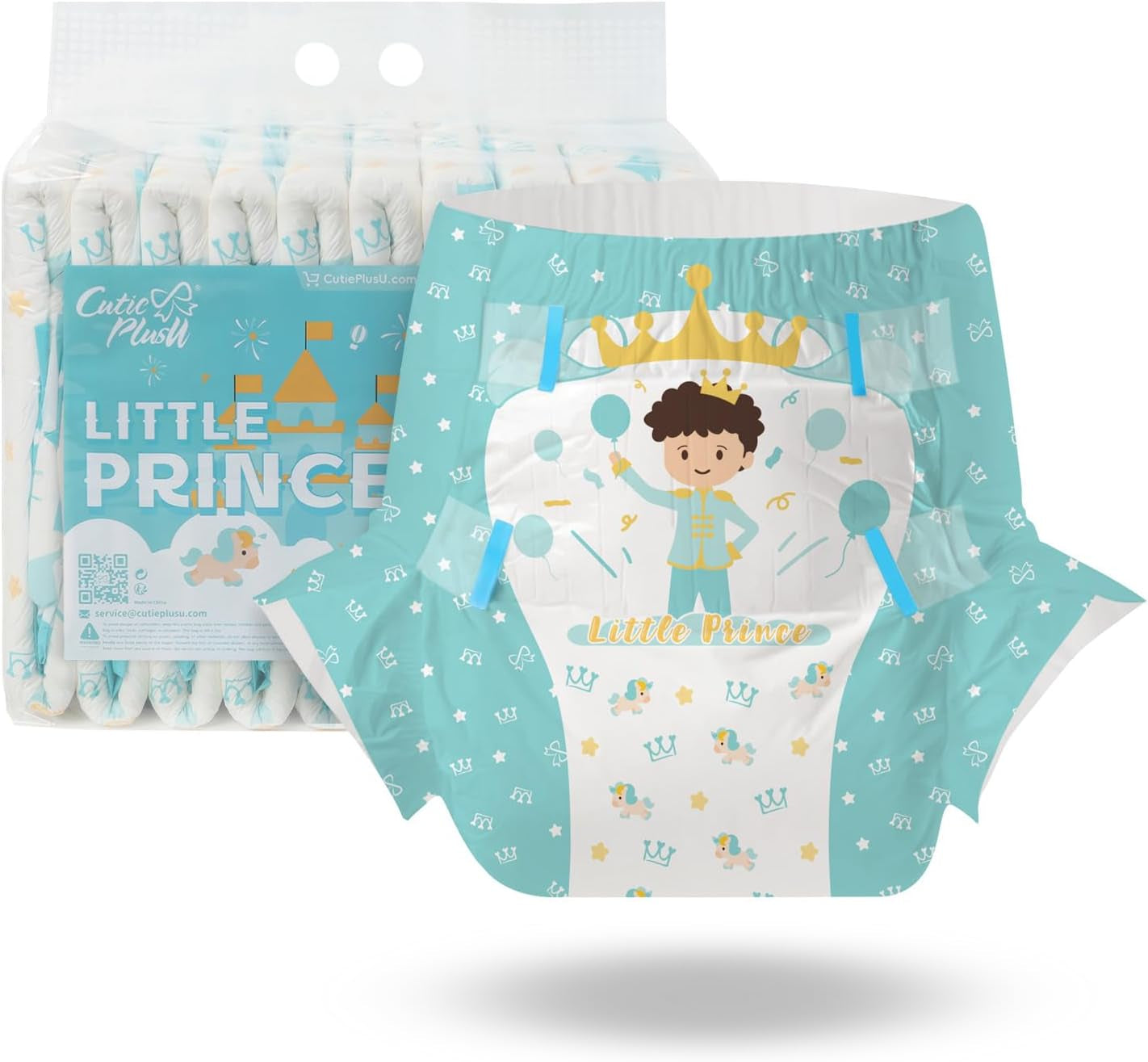 CutiePlusU vuxenblöjor, 10-pack, engångsblöjor för kvinnor och män, maximal absorptionsförmåga över natten - jag älskar sommar (medelstorlek 71-96 cm)