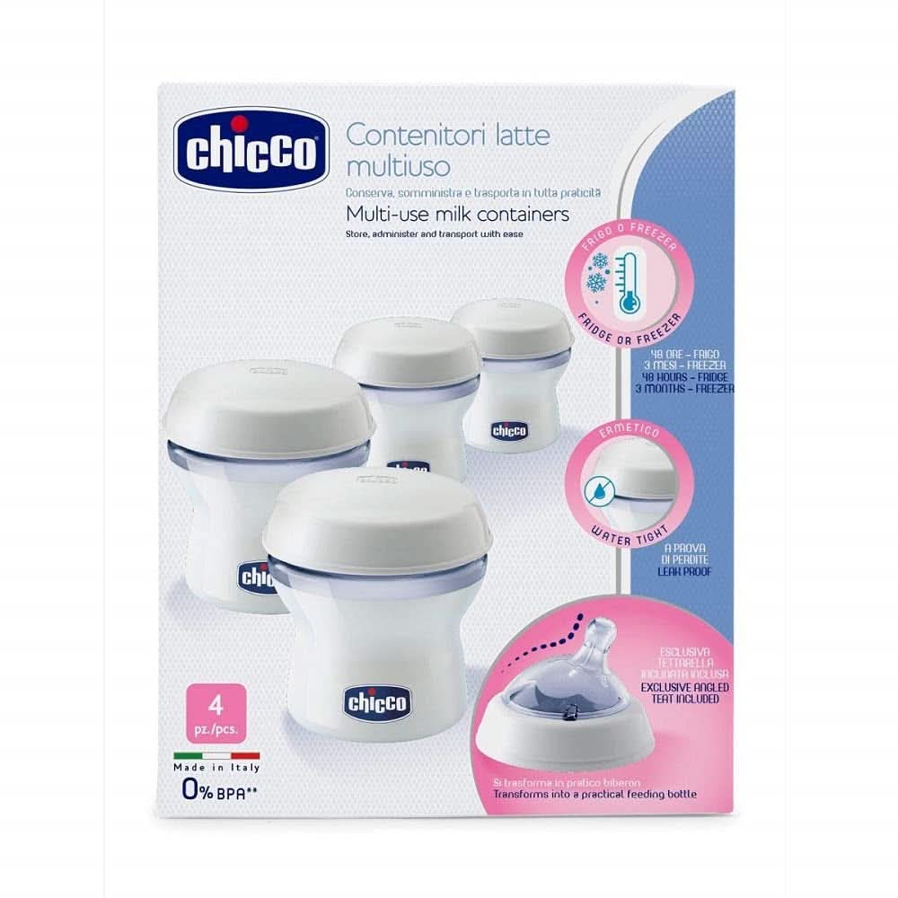 Chicco mjölkförvaringsbehållare Steg upp Nytt Inklusive silikonnapp Tillbehör Mat och amning Bebe Naty Shop