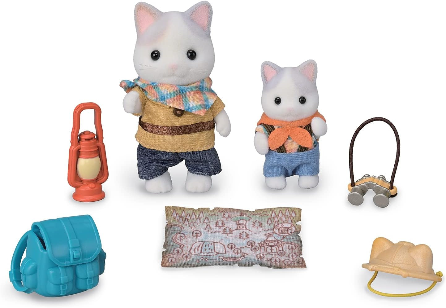Sylvanian Families - 5763 Tvåfigurs äventyrsutforskarset Mjölkkatt Far Pojke Djurfigur Detaljerad leksak för 3 år gamla Naty Shop Dolls
