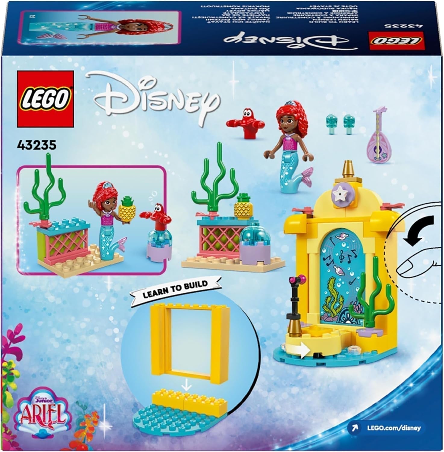LEGO Ç€ Disney Princess Arielle's Musical Scen Byggleksak för barn med 2 figurer, presentidé för flickor och pojkar från 4 år och TV-seriefans, Barnleksak 43235 Byggset Beuche den LEGO-Store