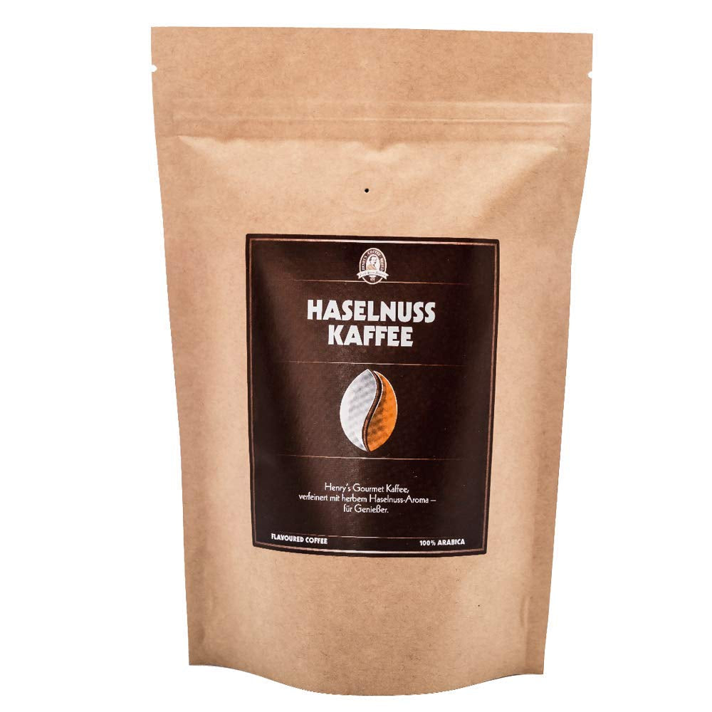Henry's hasselnötskaffe 1000g - Raffinerat gourmetkaffe med de finaste smakerna - hantverksrostat - förstklassiga kaffebönor