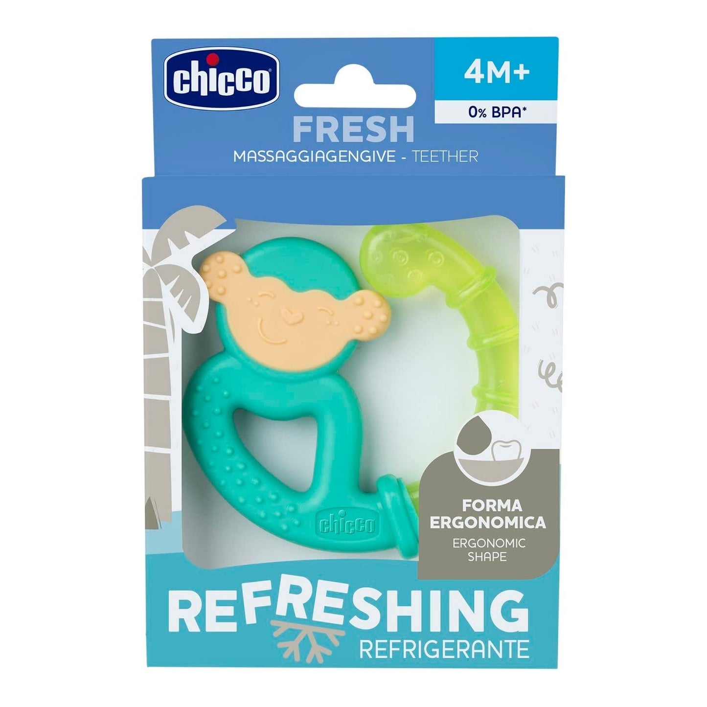 Chicco Fresh&Relax Monkey or Sloth tandring, 4M+, fylld med sterilt vatten