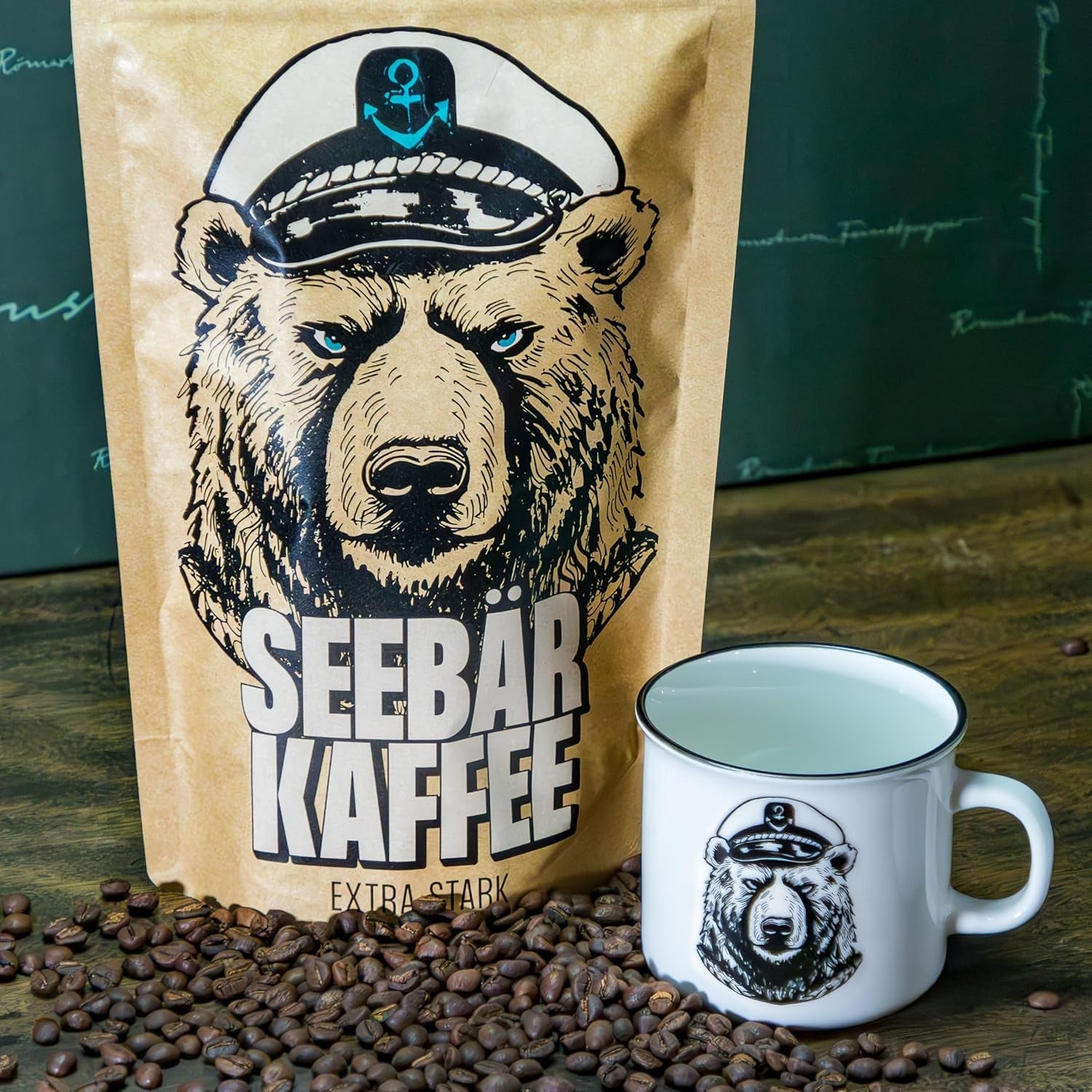 SEEBÄR KAFFE - Extra starka kaffebönor - 500g - Låg syra och intensiv arom - Hela bönor för helautomatiska kaffemaskiner, espresso och fransk press - Hög koffeinhalt och låg syra