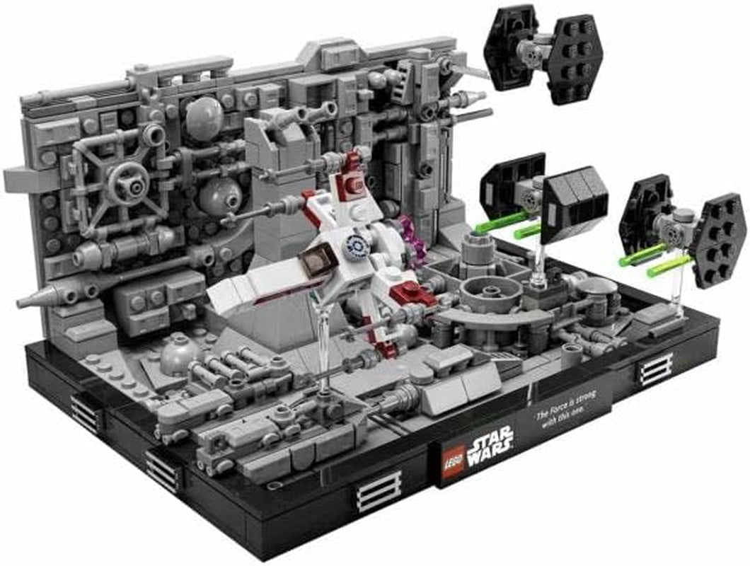 LEGO 75329 Star Wars Death Star Trench Run Diorama Set, Luke Skywalkers X-Wing vuxenmodellsats, A New Hope Fan Merchandise, Rumsdekoration, Presentbyggset Besuche den LEGO-Store