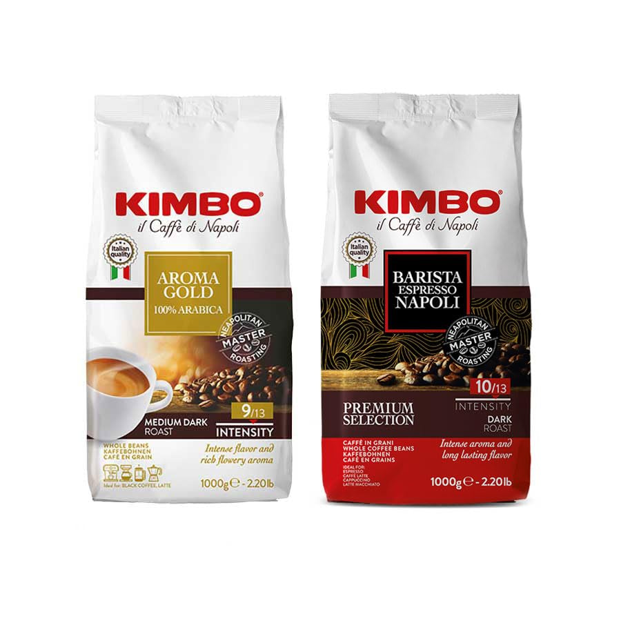 Set med kaffebönor: Aroma Gold 100% Arabica och Espresso Napoli 1 kg x 2
