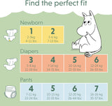 Mumin Baby Eco-blöjor, storlek 3, 5-8 kg, 48 delar, mjuka premiumblöjor | Mjuk och hudvänlig, andas, absorberande, inga onödiga kemikalier |
