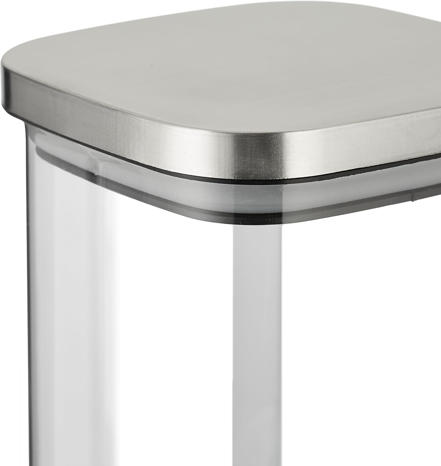 Relaxdays förvaringsburkar med lock Set med 3 600 ml fyrkantiga förvaringsburkar Läckagesäkra glasbehållare Klara/silver Matförvaringslådor Naty Shop