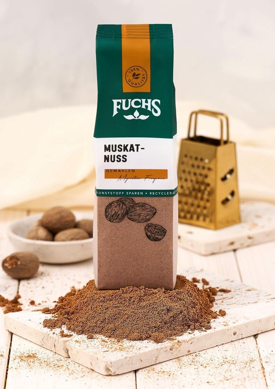 Fuchs - Malen muskotnöt, 50 gram Condimente Naty Shop