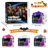 Halloween Temporary Hårfärgning 4 färger Hårfärg Vaxstyling Hårton för män Kvinnor Halloween Cosplay Party Hårfärgning Naty Shop