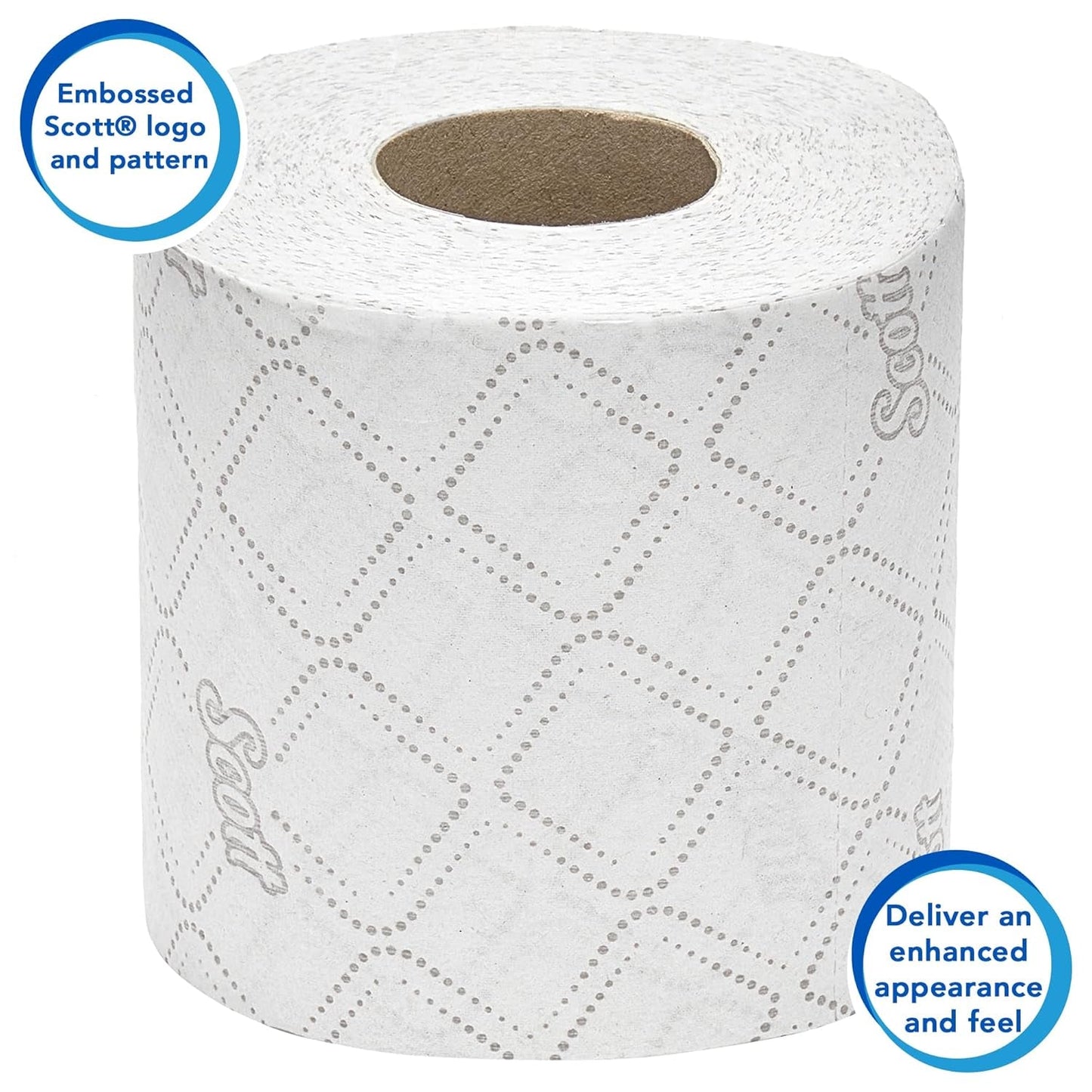 Scott® Essentialtm 8519 Toalettpapper 2 Ply White Fsc Certified Recycled Fiber Toalettpapper 64 rullar X 350 ark (totalt 22 400 ark)