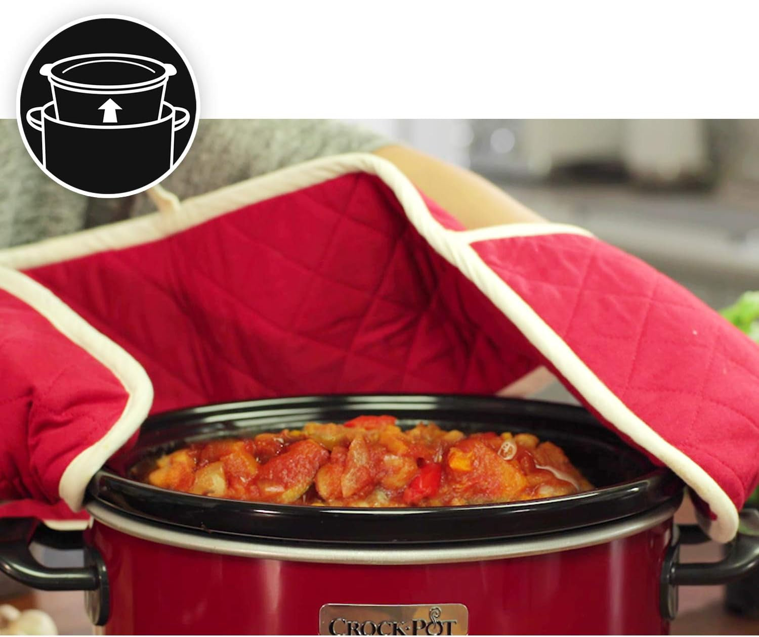 Crock-Pot Slow Cooker, 2 temperaturinställningar + Håll varm funktion, 3,5 liter (3-4 personer), Röd [SCV400RD] Slow Cooker Naty Shop