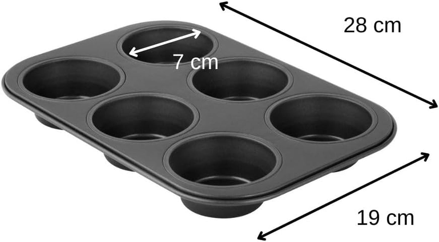 Zenker 6Er Muffinform Black Metallic, 275X190X30 Mm, Teflon Classic Antihaftbeschichtung, Hitzebeständig Bis 230°C, Leichte Reinigung, Ideal Für Köstliche Muffins Formar och bakplåtar Naty Shop