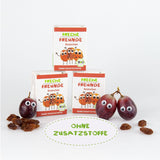 FRECHE FREUNDE Ekologiska russin, Trockenfrüchte ohne Zucker, ohne Zusatzstoffe, ungeschwefelt, i små Snackboxen, Sultaninen für Kinder, 20er Pack, 20 x (3x14g)