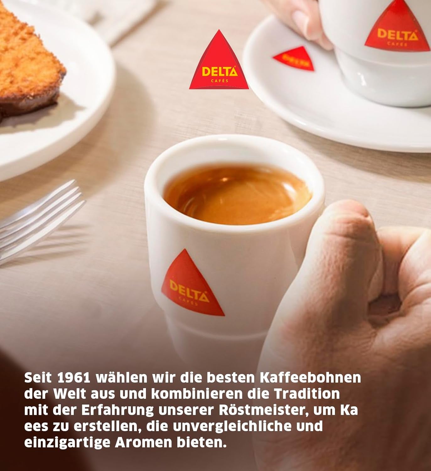 Delta Cafés - Kaffeebohnen Gold - 2 paket à 1 kg - Intensität 12 - Vollmundige Arabica-Röstkaffebohnenmischung - Sehr aromaticisch mit Noten von Honig und Reifen Früchten