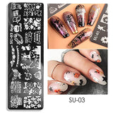 JMEOWIO Nail Stamping Stencils Halloween 6 Stück Nagelstempel Stencils Nail Art Dekoration Nageldesign Zubehör Böse Gruselige Kürbis-Geisterhexe