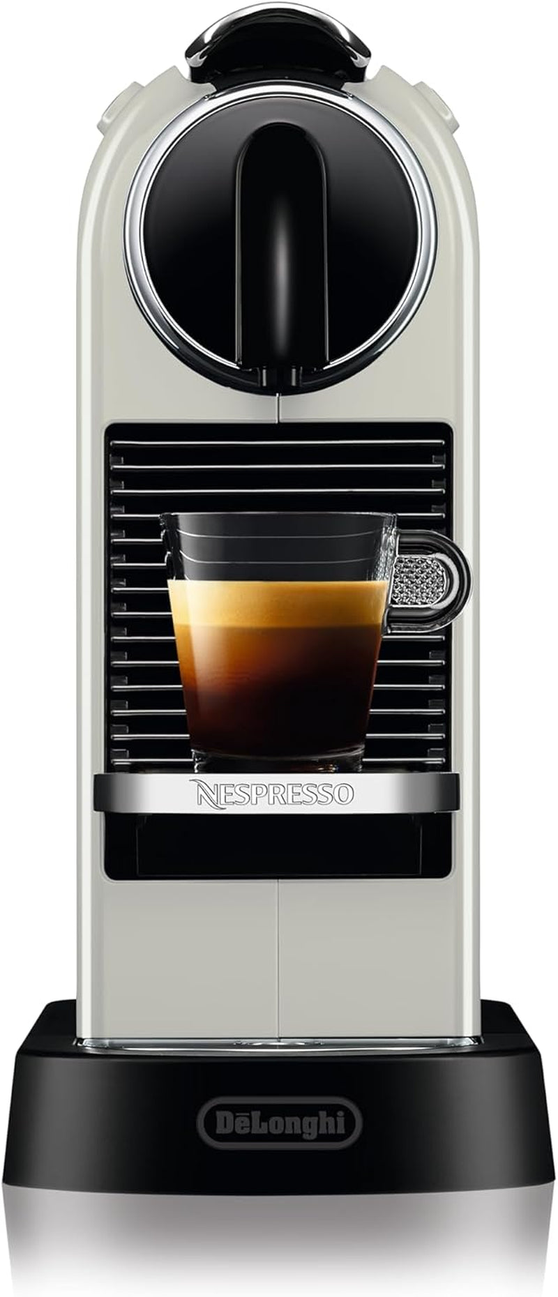 Nespresso EN167.W Citiz kapselespressomaskin, högtryckspump och idealisk temperaturkontroll, utan Aeroccino (mjölkskummare), energisparfunktion, 1260 W, gräddvit, 37,4 x 11,9 x 25,5 cm