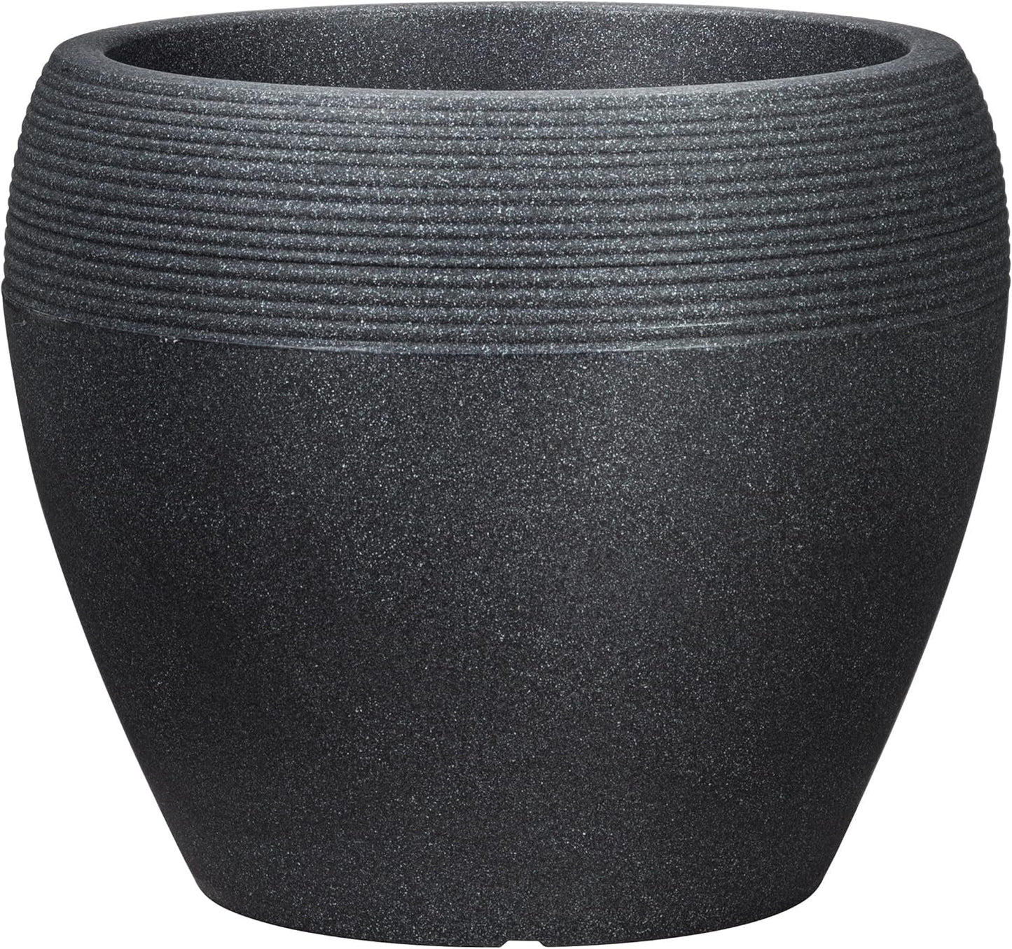 Scheurich Lineo, plastkruka, svart granit, diameter 30 cm, höjd 24,1 cm, volym 11 l.