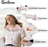 Nackkudde Barn Nackkudde för Flygplan Bil Tåg Resor Vuxen Memory Foam Resekudde Söt djurmönster U-form Kudde Avtagbart överdrag (Pink2) Cervikala ortopediska kuddar Naty Shop