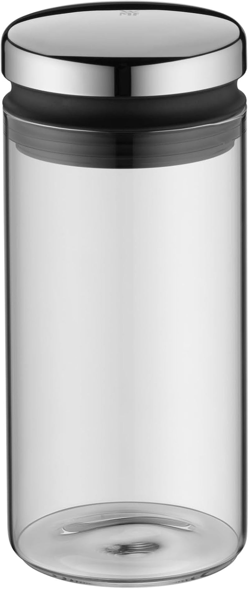 WMF Depot 1L förvaringsburk i glas, höjd 21,5 cm, förvaringsburk med lock, kaffebönbehållare, spannmålsburk, matförvaringsburk med bred påfyllningsöppning (4-pack) Naty Shop Matförvaringslådor Enkel 1L