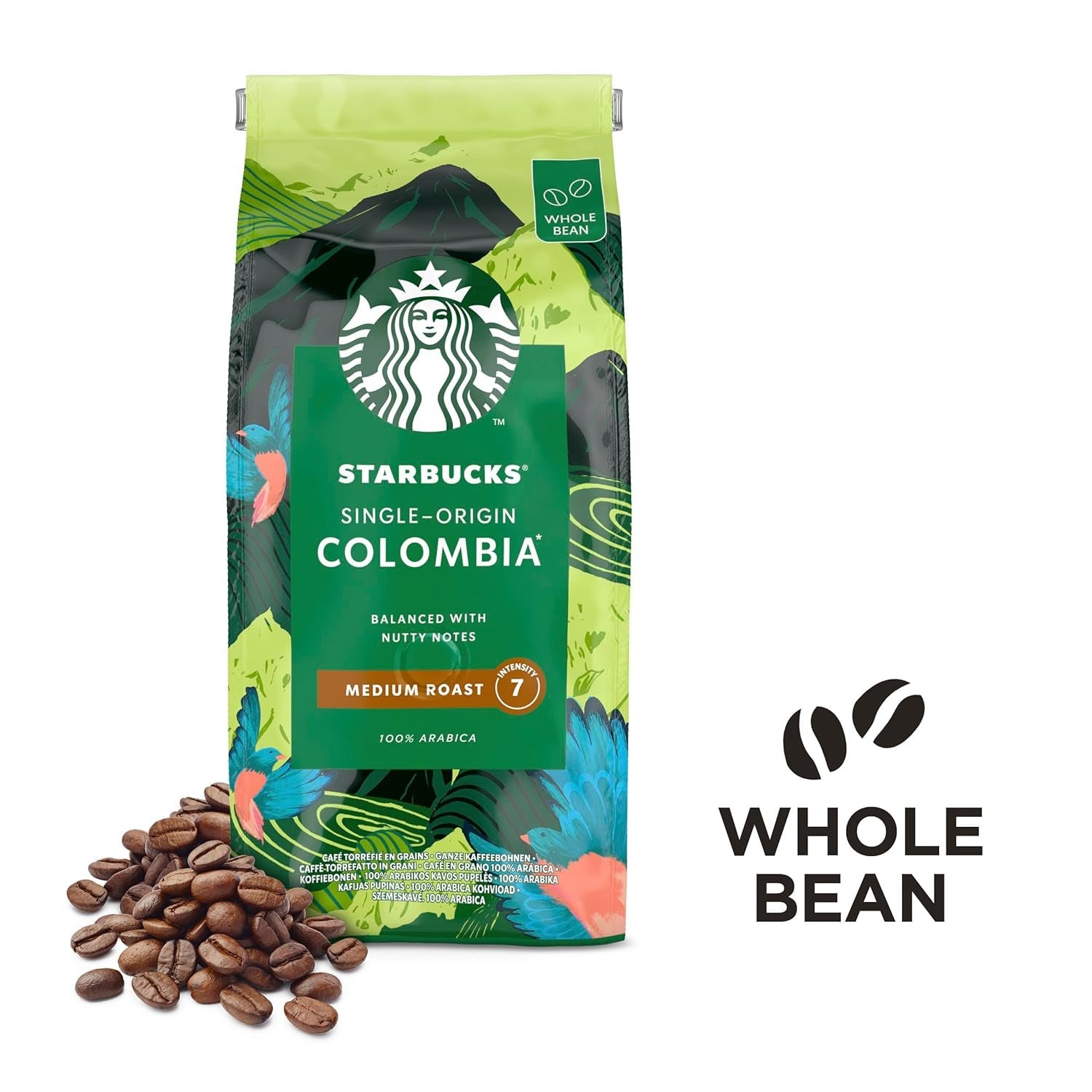STARBUCKS Single Origin Colombia kaffe, medelrostat, hela bönor 450 g (förpackning med 4)