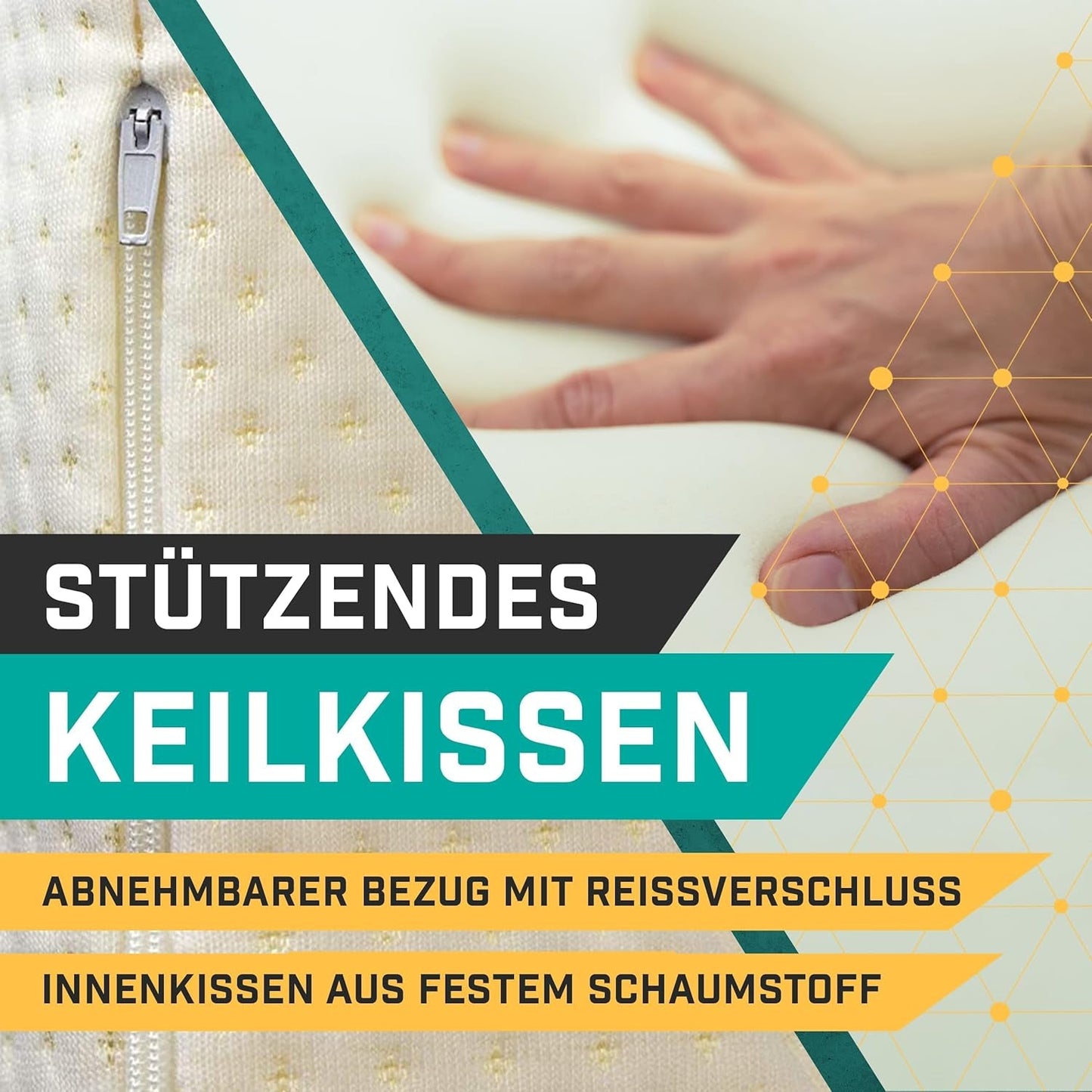 Kilkudde för säng och soffa - Idealisk som läskudde, tillbaka i sängen eller för att höja benen - Måttstabilt skum - Tvättbart överdrag