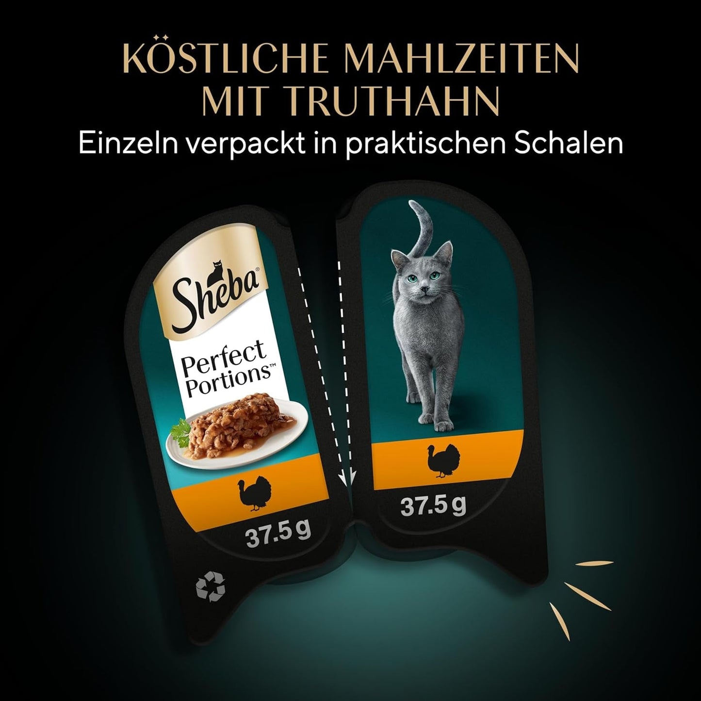 SHEBA Perfect PORTIONS sås för katter med kalkon 8 x 3 x (2 x 375g)