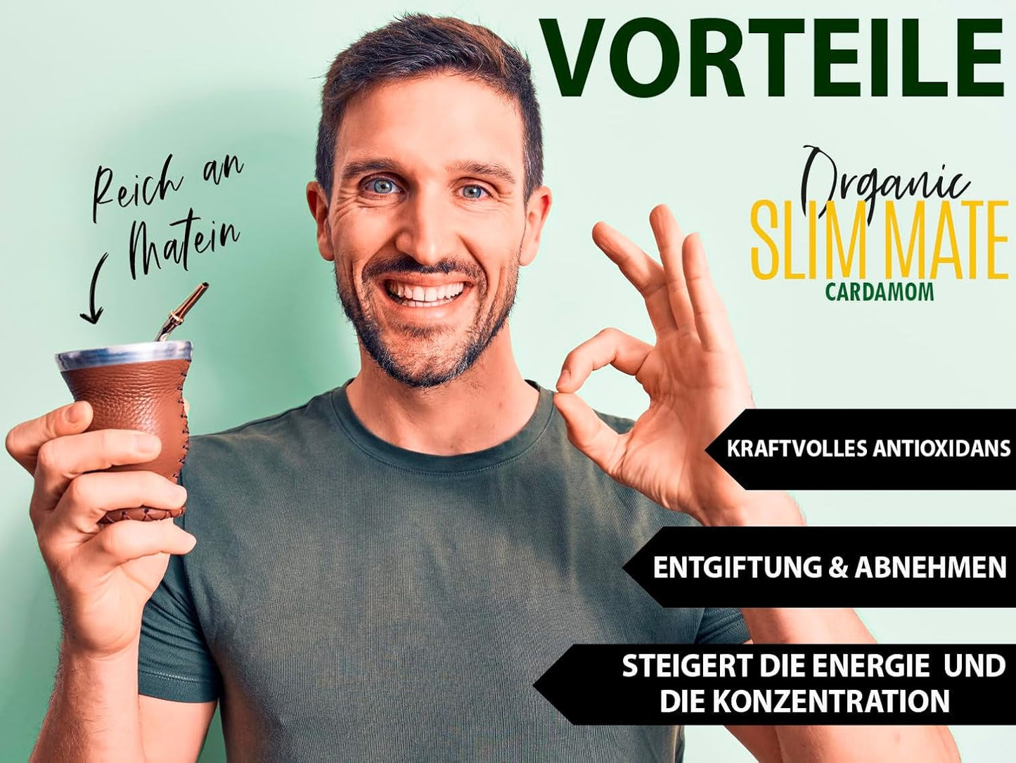 VITSTORM® Slim Tea Kardemumma – BIO Yerba Mate Tea – Detox och urindrivande te – 100G