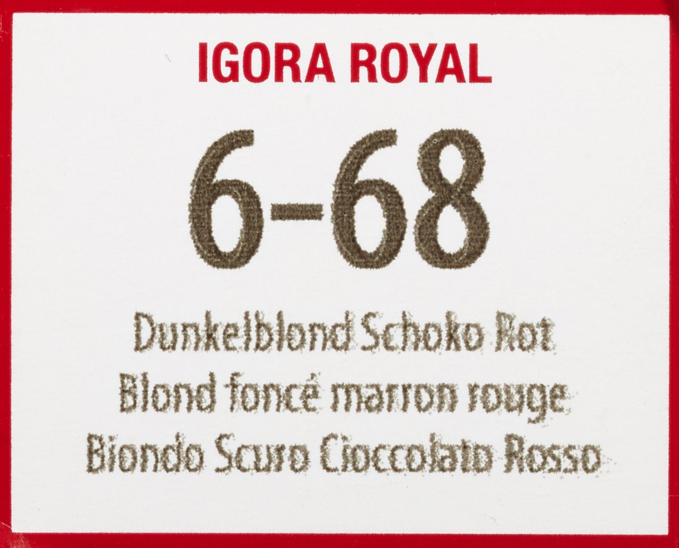 Schwarzkopf IGORA Royal Premium Hårfärg 6-68 mörkblond chokladröd, 1 förpackning (1 x 60 g) Hårfärgning Naty Shop