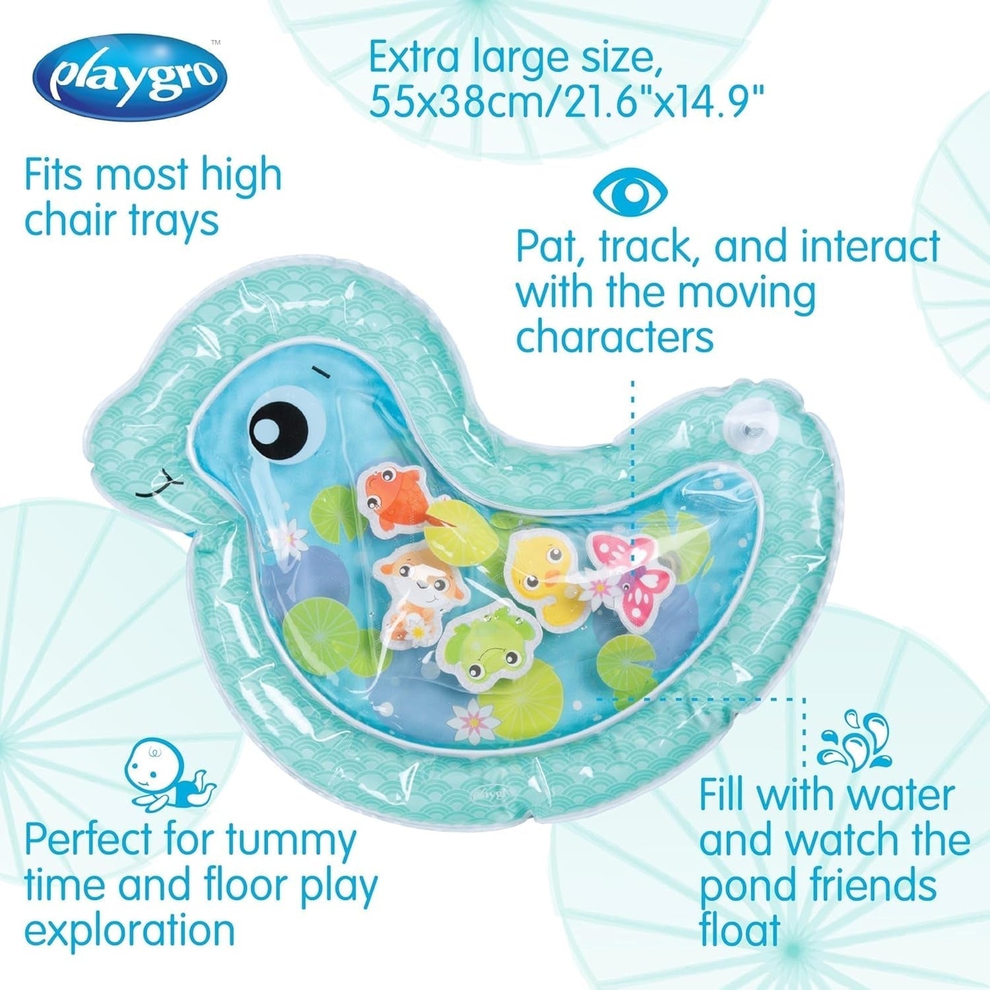 Playgro vattenmatta baby, uppblåsbar vattenlekmatta babyleksak sensorisk leksak för 3 6 9 månader Leksaker Bebe Naty Shop