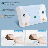 Findigit Health Kudde, Memory Foam Kudde, Ortopedisk nackstödskudde för sido- och ryggslipare, Ergonomisk Cervical Spine Kudde (60 X 35 X 11/9cm) Cervikal Ortopediska Kuddar Naty Shop
