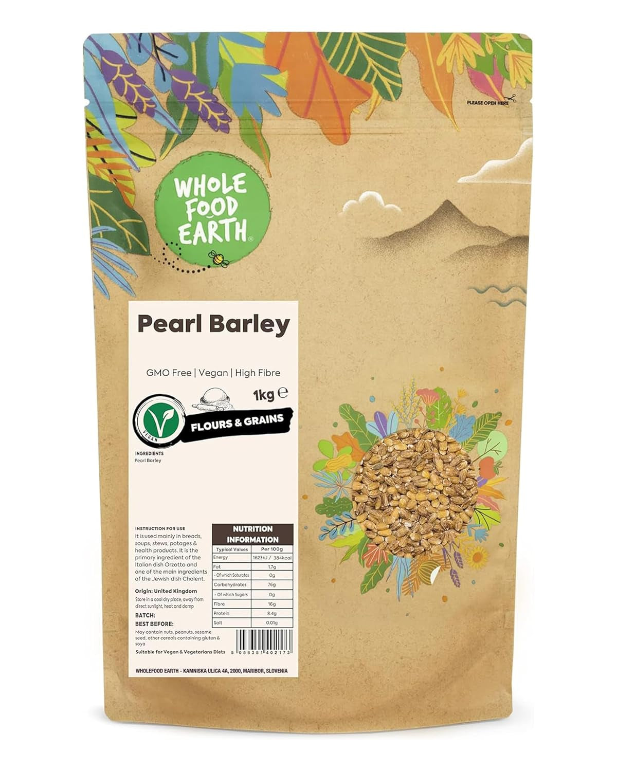 Wholefood Jordpärlkorn - icke-GMO - vegansk - mjölkfri - utan tillsatt socker, 2 kg