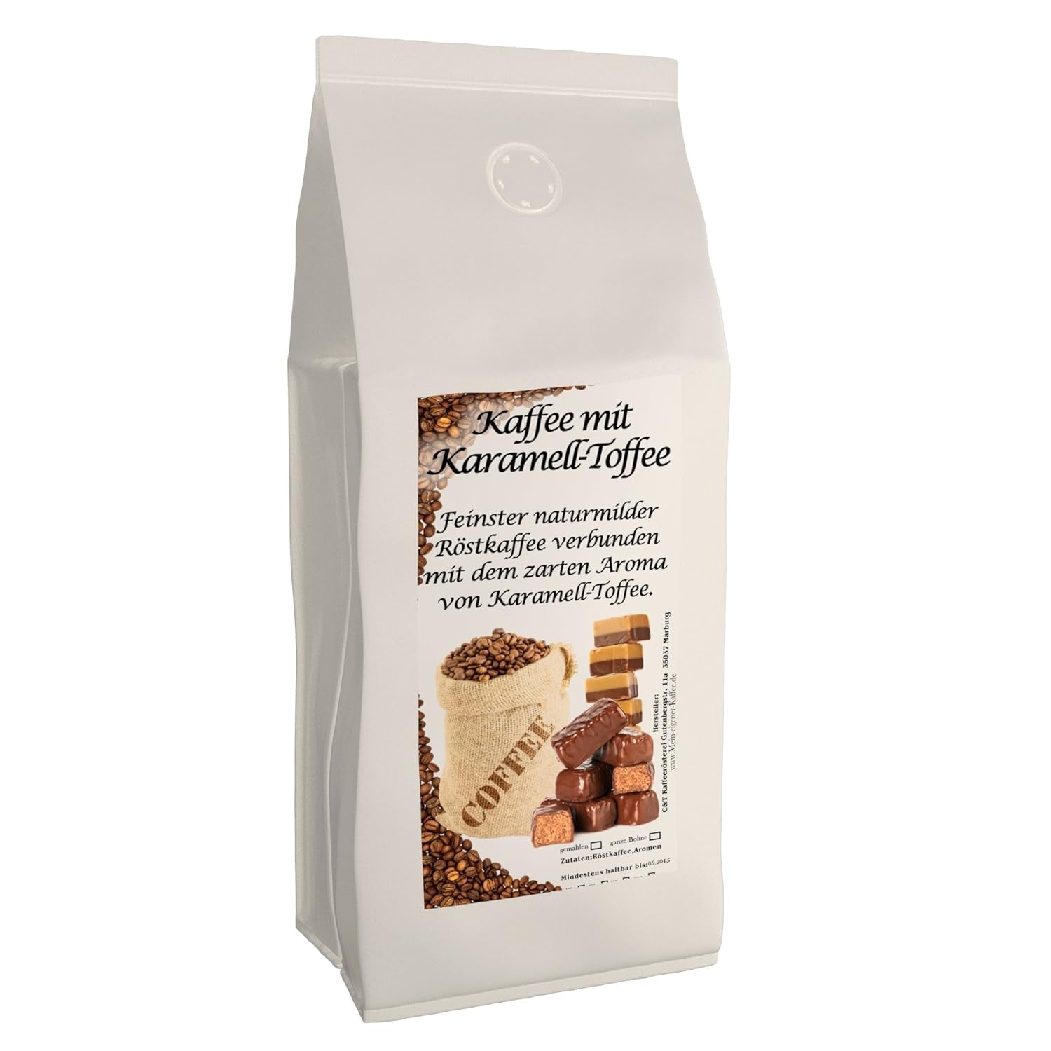 Aromakaffe - Aromatisierter Kaffee - Ganze Bohne - Frisch Von Uns Geröstet (Caramel, 500 Gramm)