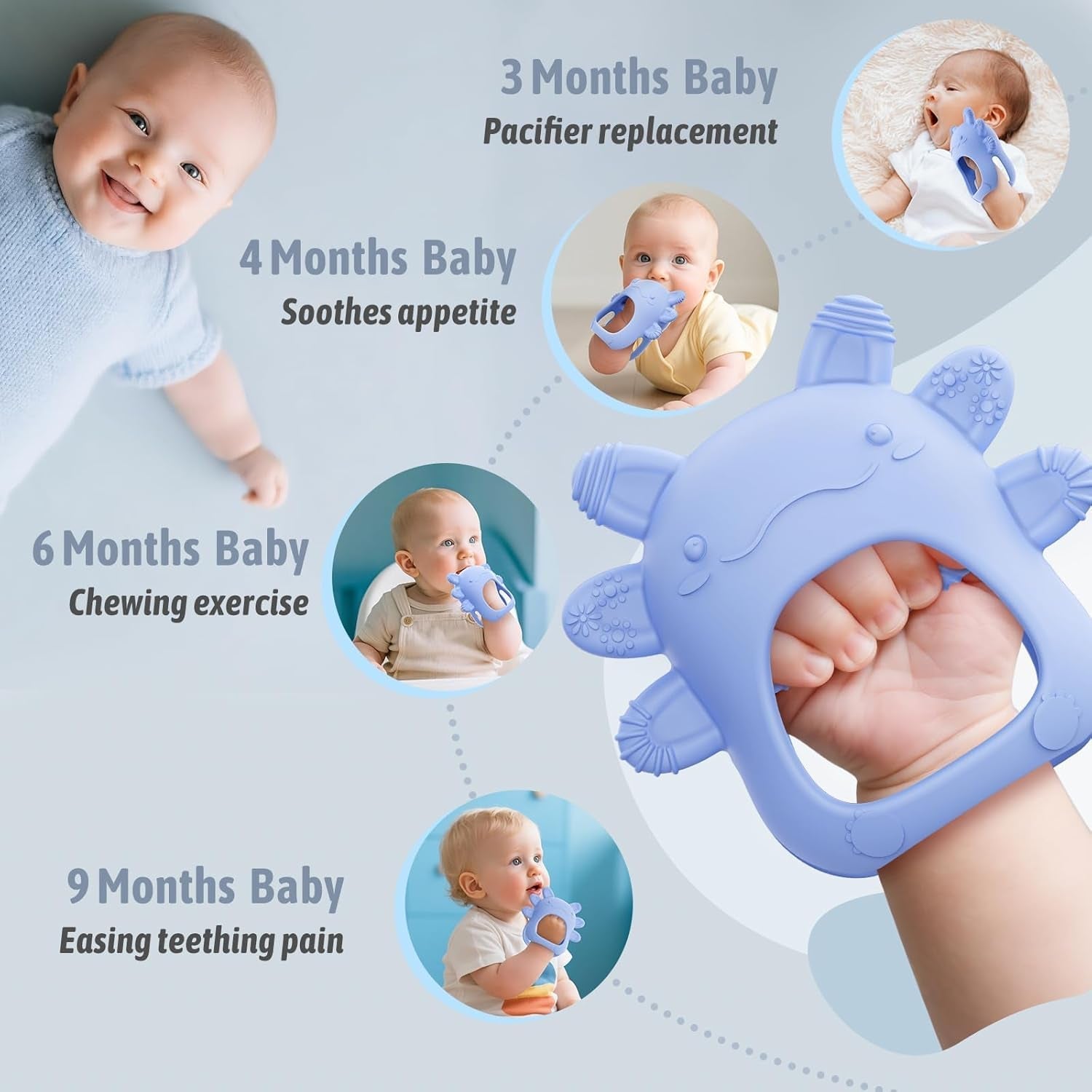 akolik Baby Bringning 0 3 6 9 Months Bringning Leksak och hjälpmedel BPA-fri Bringning Tandhandskar Matsäkra presenter till nyfödda