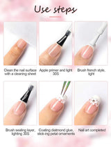 Kalolary Flowers Nail Art Charms, 3D Akryl Blommor för naglar Fem kronblad Blommor Ornament Nagelädelstenar Strasstenar Blandade metallpärlor för DIY Nail Art Design Smyckenstillverkning (2 lådor)