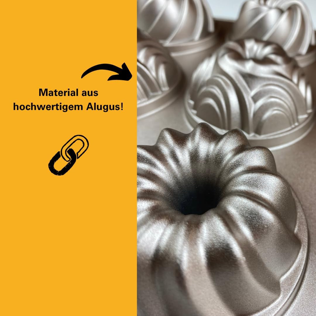 Birkmann, Contoura, Gugelhupfblech Violet, Backform Aus Aluguss, Mit Antihaftbeschichtung Und Rezept, 887077 Formar och brickor för bakning Naty Shop