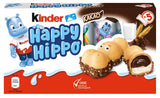 Kinder Happy Hippo Hasselnöt - Specialknäckiga rån med mjölk och hasselnötskräm - Karneval och Mardi Gras sötsaker - 1 förpackning innehållande 5 individuella barer på 20,7 g vardera