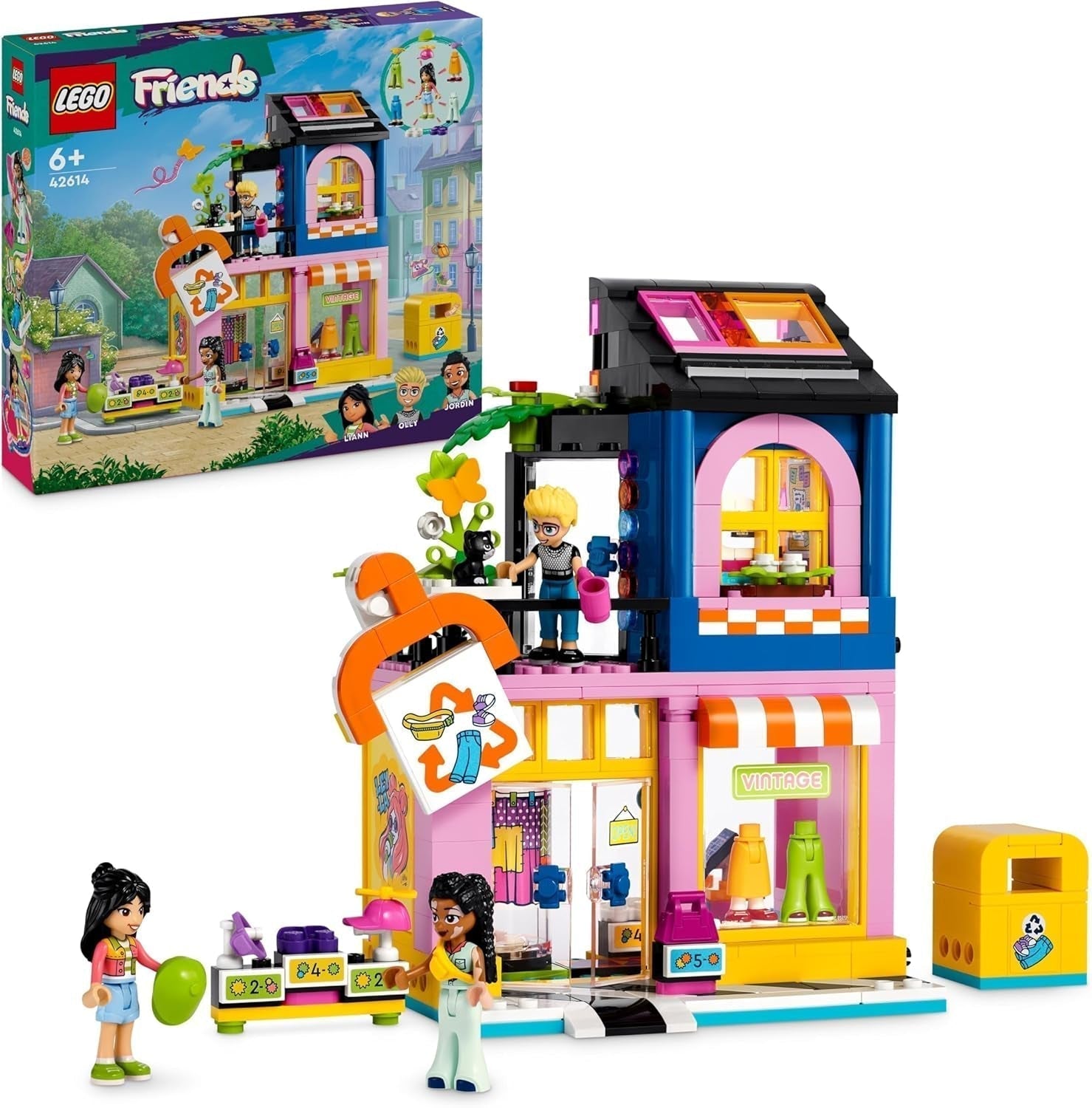LEGO Friends Vintage Fashion Store Byggset för barn med leksaksbutiksfigurer och kattmodell för socioemotionell utveckling Rollspel Present för 6-åriga flickor och pojkar 42614 Byggset Besuche den LEGO-Store Singel