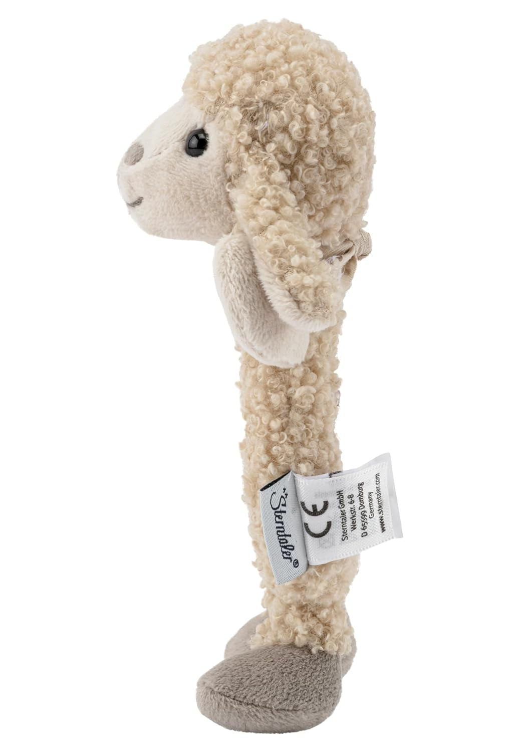 Flocke Sheep Sterntaler Catch Toy - leksak för motorisk aktivitet för att skramla, röra och leka - plyschleksak för bebisar och barn med rattlaren som en lojal vän - babyleksak gjord av mjukt, sandfärgat tyg Babyleksaker Naty Shop