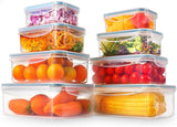 YASHE matförvaringsburk med lock 12 delar plastförvaringsburksats BPA-fri 100 % läckagesäker Stapelbar klar matförvaringslådor Naty Shop Mb-04-8Pcs