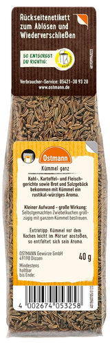Ostmann - Hel spiskummin, för smaksättning av bröd och bakverk, 40 gram Condimente Naty Shop