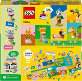 LEGO Classic Creative Animals, låda med färgglada klossar, bygg tegeldjursfigurer som hund, katt, kanin, hamster och fågel, byggleksak för pojkar och flickor från 5 år 11034 Byggset Besuche den LEGO-Store