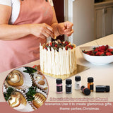 Flytande ätbart glitter - 6 metalliska färger, flytande ätbart glitterpulver för tårtdekorering, bakning, macarons - metallisk matfärg, glitterfärger för kakor, fondant, kakor, muffins