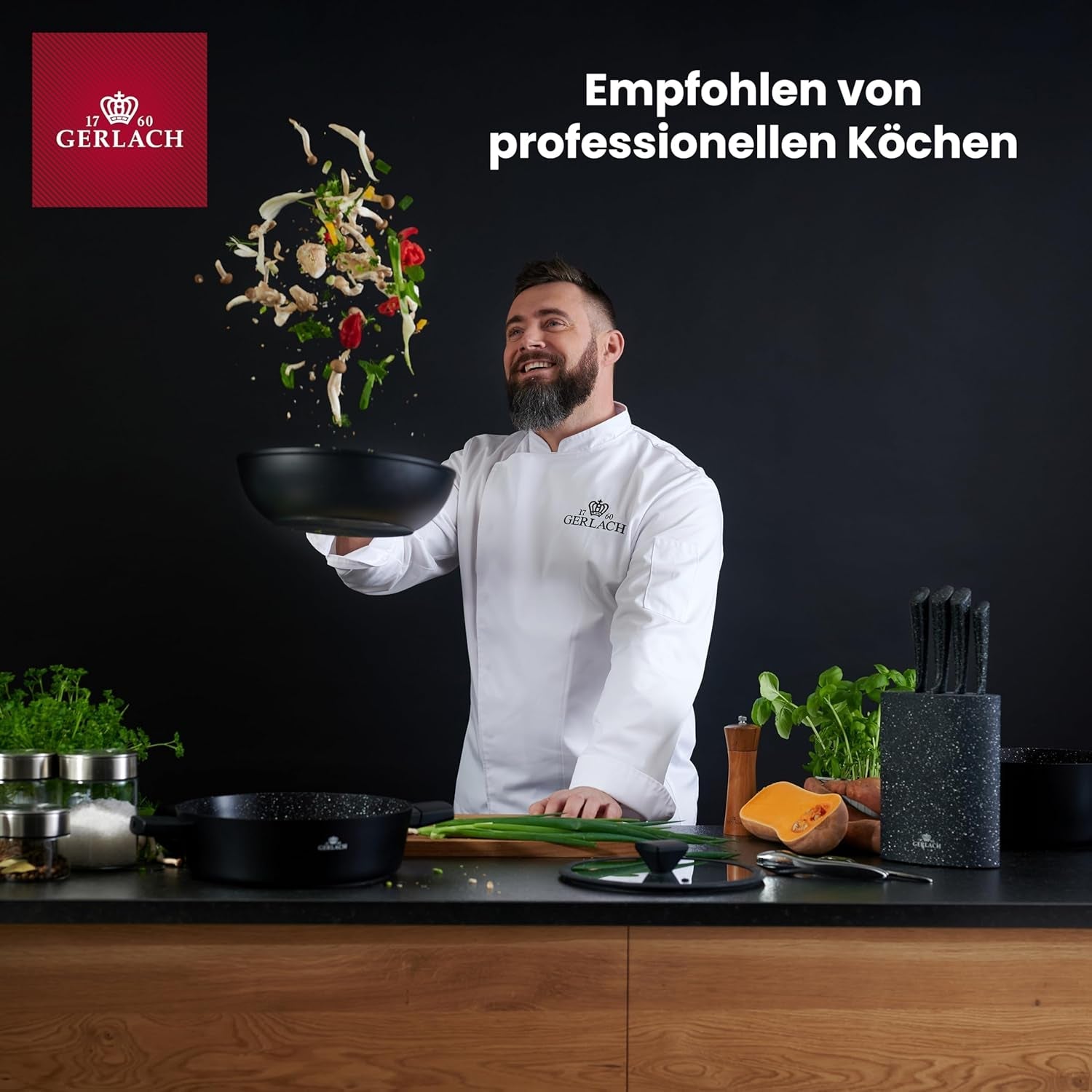 Gerlach 1760 servisset - 18 delar - Bordsservering för 6 personer - Tallrikset - Modernt porslin, vitt