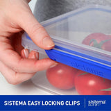 Burk för matförvaring KLIP IT System | 9,67 l | stapelbar och lufttät förvaringsburk med lock, lämplig för kyl/frys | BPA-fri plast | blå klipp | 1 st (paket med 4) Naty Shop matförvaringslådor