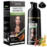 Instant Black Hair Shampoo, Natural Hair Dye Shampoo, 100 % grå täckning - Enkelt och snabbt, Semipermanent svart hårfärg, Hårfärgningsschampo för män och kvinnor Naty Shop Black Hair Dye
